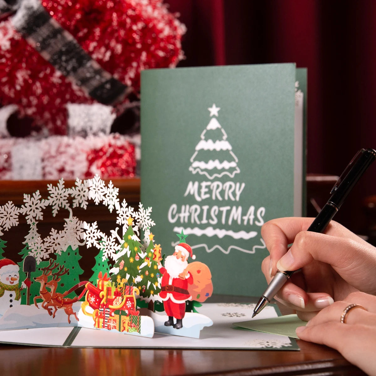 Merry Pop Up Christmas Cards for 3D Holiday Greeting Card